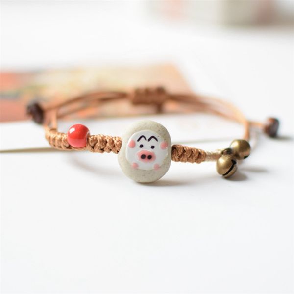 designer lucky pig ceramic charm bracelet korean creative handwork national style couple bracelet fashion ornament jewelry charm hand rope, Golden;silver
designer lucky pig ceramic charm bracelet korean creative handwork national style couple bracelet fashion ornament jewelry charm hand rope, Golden;silver