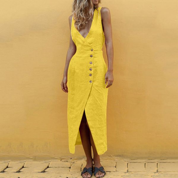 women solid v neck summer dress sleeveless o-neck maxi buttons cotton loose baggy kaftan long dress summer beach dresses, Black;gray
women solid v neck summer dress sleeveless o-neck maxi buttons cotton loose baggy kaftan long dress summer beach dresses, Black;gray