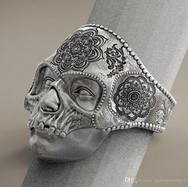 vintage gothic cool men 316l stainless steel steamed skull ring for mandala romance indian religious ring jewelry biker ring, Silver
vintage gothic cool men 316l stainless steel steamed skull ring for mandala romance indian religious ring jewelry biker ring, Silver
