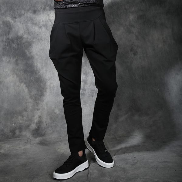 2019 men's clothing bigbang hair stylist fashion individual elasticity waistline harem pants plus size singer costumes 27-44, Black
2019 men's clothing bigbang hair stylist fashion individual elasticity waistline harem pants plus size singer costumes 27-44, Black