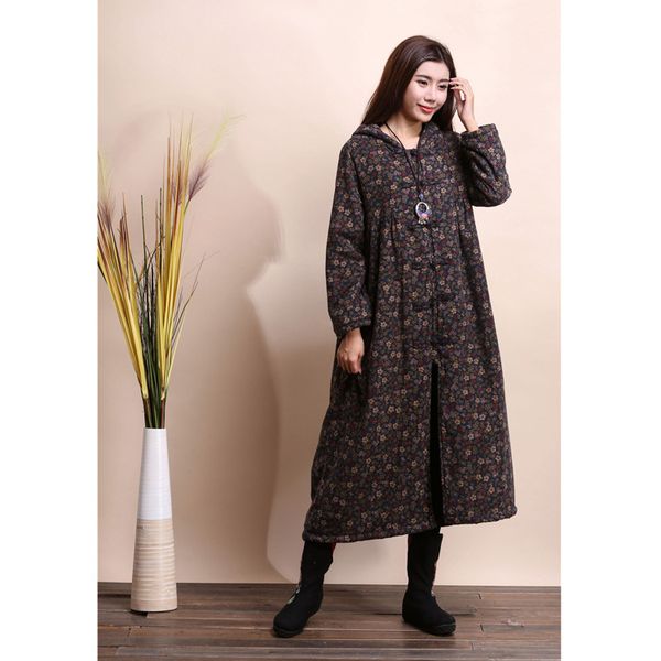 2019 autumn and winter new style fashion women's dress long brushed floral-print long warm coat loose-fit slimming cotton-padded, Blue;black
2019 autumn and winter new style fashion women's dress long brushed floral-print long warm coat loose-fit slimming cotton-padded, Blue;black
