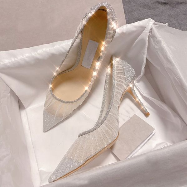2020 early spring new sequin mesh gauze elegant pointed toe shallow mouth slender heel lace high heel wedding shoes, Black
2020 early spring new sequin mesh gauze elegant pointed toe shallow mouth slender heel lace high heel wedding shoes, Black
