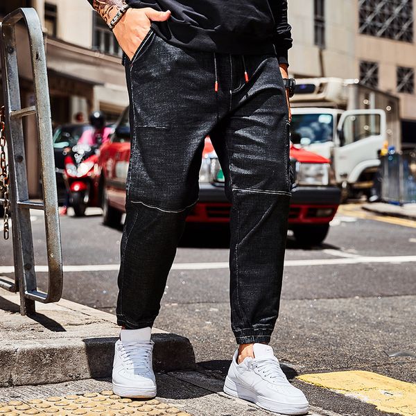 2019 spring new men's brand multi pockets stretch jeans black drawstring loose straight denim pants male big size 30-40 42 44 46, Blue
2019 spring new men's brand multi pockets stretch jeans black drawstring loose straight denim pants male big size 30-40 42 44 46, Blue