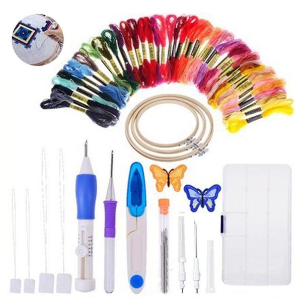 74pcs embroidery stitching punch needle craft tool kit multi-color magic embroidery pen sewing set for friends moms grandmother, Black
74pcs embroidery stitching punch needle craft tool kit multi-color magic embroidery pen sewing set for friends moms grandmother, Black