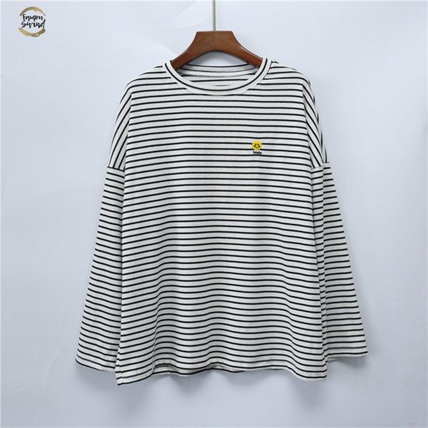 long sleeve t shirts women loose harajuku soft embroidery striped chic womens korean style kawaii casual t shirt fashion tees, White
long sleeve t shirts women loose harajuku soft embroidery striped chic womens korean style kawaii casual t shirt fashion tees, White