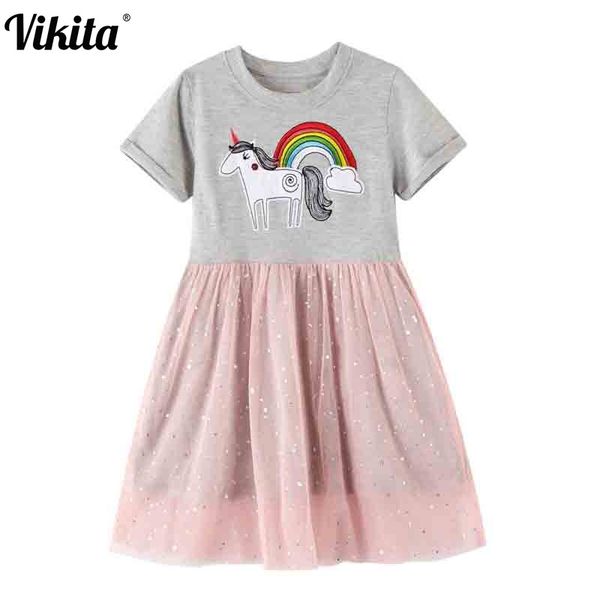 vikita girls cartoon dress toddlers princess summer short sleeve dresses children patchwork vestidos kids unicorn clothes, Red;yellow
vikita girls cartoon dress toddlers princess summer short sleeve dresses children patchwork vestidos kids unicorn clothes, Red;yellow