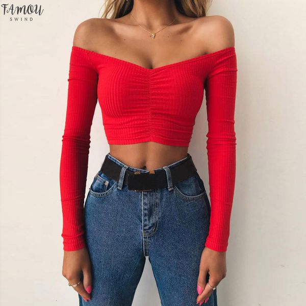 2020 fashion womens casual off shoulder long sleeve short strapless tee polyester one shoulder long sleeved short new arrival, White
2020 fashion womens casual off shoulder long sleeve short strapless tee polyester one shoulder long sleeved short new arrival, White