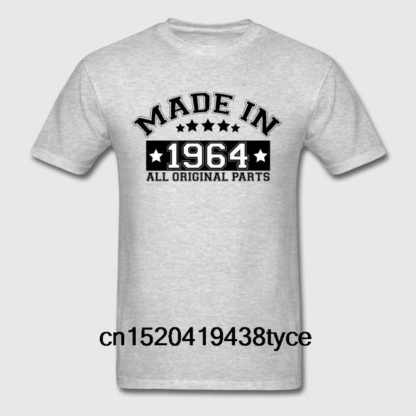 men's t-shirts made in 1964 all original parts fashion t-shirt for men, White;black
men's t-shirts made in 1964 all original parts fashion t-shirt for men, White;black