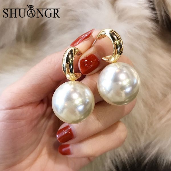 shuangr women fashion round big pearl dangle earrings personality metal geometry ball exaggerated drop earrings jewelry, Silver
shuangr women fashion round big pearl dangle earrings personality metal geometry ball exaggerated drop earrings jewelry, Silver