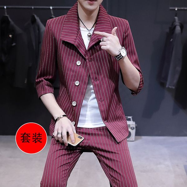 suit suit shi england stripes male hairstyle teacher slim fit type two-piece set trend leisure, White;black
suit suit shi england stripes male hairstyle teacher slim fit type two-piece set trend leisure, White;black