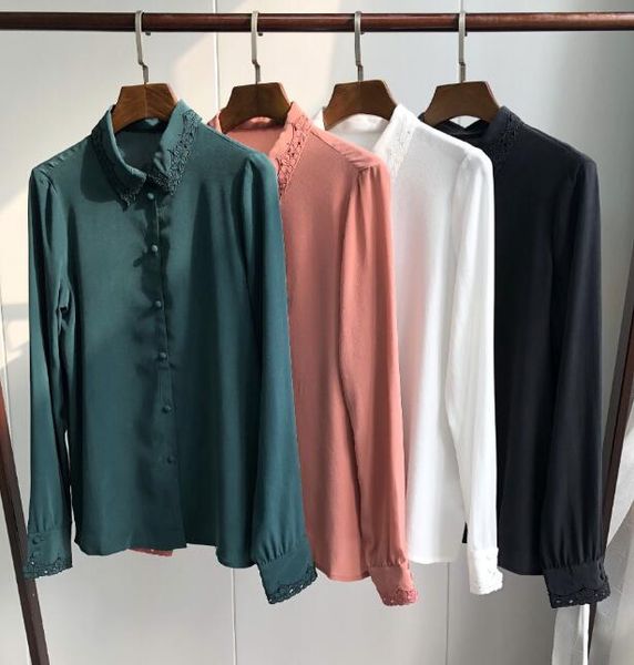 hollow embroidered silk shirt vintage elegant long-sleeved shirt button line with covered buttons blouse, White
hollow embroidered silk shirt vintage elegant long-sleeved shirt button line with covered buttons blouse, White