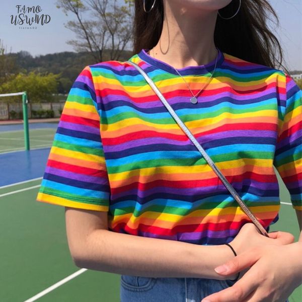 summer polyester clothing woman tshirt 2020 korean style shirts ulzzang harajuku rainbow striped short sleeve t shirt for women tees, White
summer polyester clothing woman tshirt 2020 korean style shirts ulzzang harajuku rainbow striped short sleeve t shirt for women tees, White