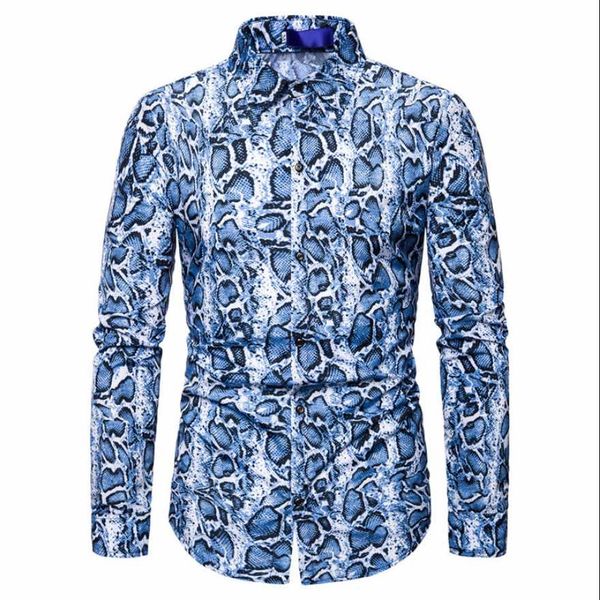 men's nightclub snake print digital print long sleeve shirt 2019 new men's slim social shirt male, White;black
men's nightclub snake print digital print long sleeve shirt 2019 new men's slim social shirt male, White;black