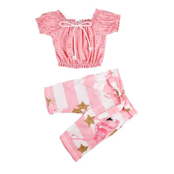 1-5years kid baby girls hollow out vest crop sash flamingo pants outfits clothes set, White
1-5years kid baby girls hollow out vest crop sash flamingo pants outfits clothes set, White