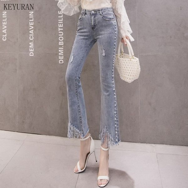 women's jeans pearl beading flare woman fashion tassel pocket elastic slim denim pants 2021 women female casual plus size trousers, Blue
women's jeans pearl beading flare woman fashion tassel pocket elastic slim denim pants 2021 women female casual plus size trousers, Blue