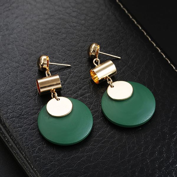 real oorbellen aretes earing temperament and personality exaggeration complex cuban long geometric green stone wood earrings, Silver
real oorbellen aretes earing temperament and personality exaggeration complex cuban long geometric green stone wood earrings, Silver