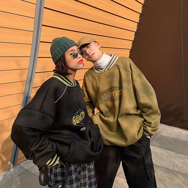 2019 spring new men's youth japanese harajuku style couple long-sleeved loose letter print luminous casual cotton top, Black
2019 spring new men's youth japanese harajuku style couple long-sleeved loose letter print luminous casual cotton top, Black