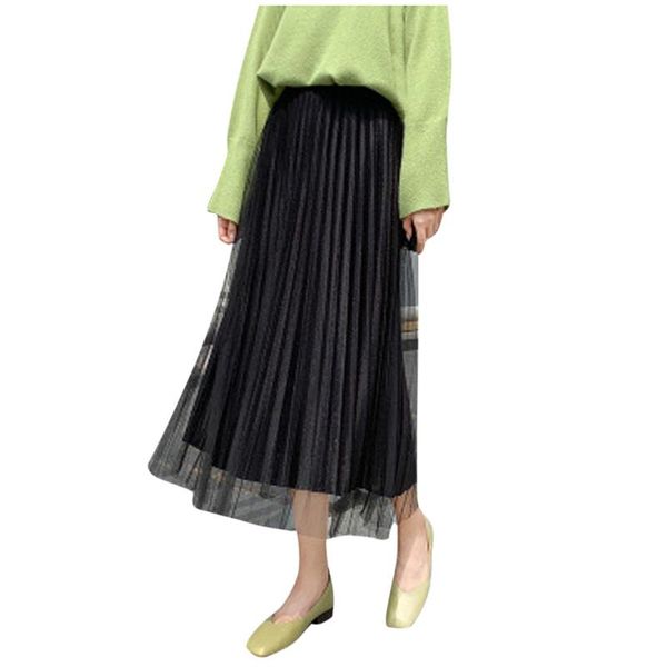 skirts pleated skirt for women fashion lady gold velvet high waist slim mesh splicing mid-calf girls 2021, Black
skirts pleated skirt for women fashion lady gold velvet high waist slim mesh splicing mid-calf girls 2021, Black