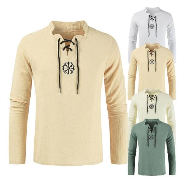 casual and vintage spring men solid color with lace up design long sleeve medieval knight shirt cosplay costume party blouse, White;black
casual and vintage spring men solid color with lace up design long sleeve medieval knight shirt cosplay costume party blouse, White;black