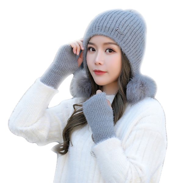 2/set winter new wool hat ladies plus velvet thick knit caps and gloves fashion cute pompom beanies winter accessories for girl, Blue;gray
2/set winter new wool hat ladies plus velvet thick knit caps and gloves fashion cute pompom beanies winter accessories for girl, Blue;gray