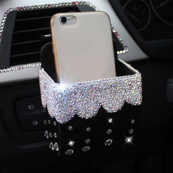 luxury pu leather car storage pocket diamond crystal car air conditioning air outlet box mobile phone bags
luxury pu leather car storage pocket diamond crystal car air conditioning air outlet box mobile phone bags