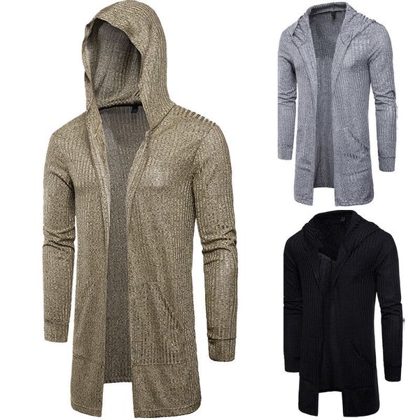 autumn winter casual fashion men hoodie shawl sweater long line coat solid color knitted cardigan khaki gray black, White;black
autumn winter casual fashion men hoodie shawl sweater long line coat solid color knitted cardigan khaki gray black, White;black