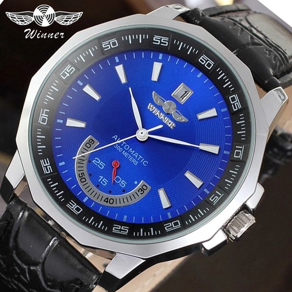 winner watches irregular shape case blue dial sport clock calendar display men's mechanical automatic watches luminous hands, Slivery;brown
winner watches irregular shape case blue dial sport clock calendar display men's mechanical automatic watches luminous hands, Slivery;brown