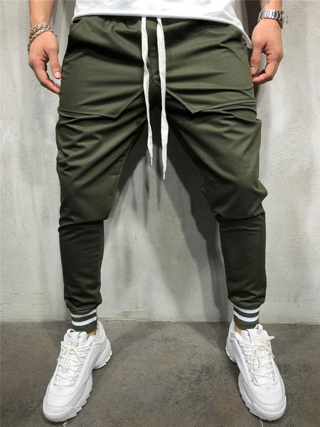 men hip hop style patchwork solid color casual elastic waist pencil pants fashion active pants men clothing, Black
men hip hop style patchwork solid color casual elastic waist pencil pants fashion active pants men clothing, Black