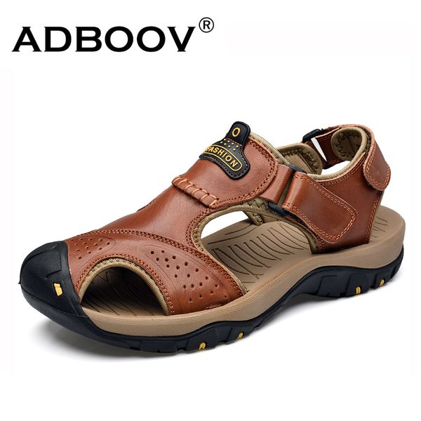 adboov closed toe men's sandals genuine leather beach mens sandals 2019 non slip summer outdoor hiking shoes, Black
adboov closed toe men's sandals genuine leather beach mens sandals 2019 non slip summer outdoor hiking shoes, Black