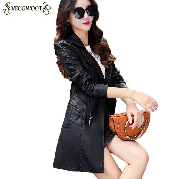 2018 autumn winter new leather jacket women faux leather long slim coats black plus velvet windbreaker coat female hp395
2018 autumn winter new leather jacket women faux leather long slim coats black plus velvet windbreaker coat female hp395