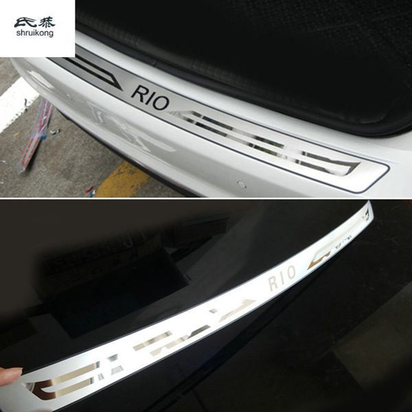 

1pc car styling for 2012-2015 kia rio k2 sedan stainless steel back rear trunk sill scuff plate protection pedal