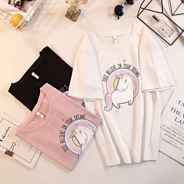 t shirts for women summer 95% cotton t shirts unicorn print cartoon female casual tees ladies loose t shirt 2020, White
t shirts for women summer 95% cotton t shirts unicorn print cartoon female casual tees ladies loose t shirt 2020, White