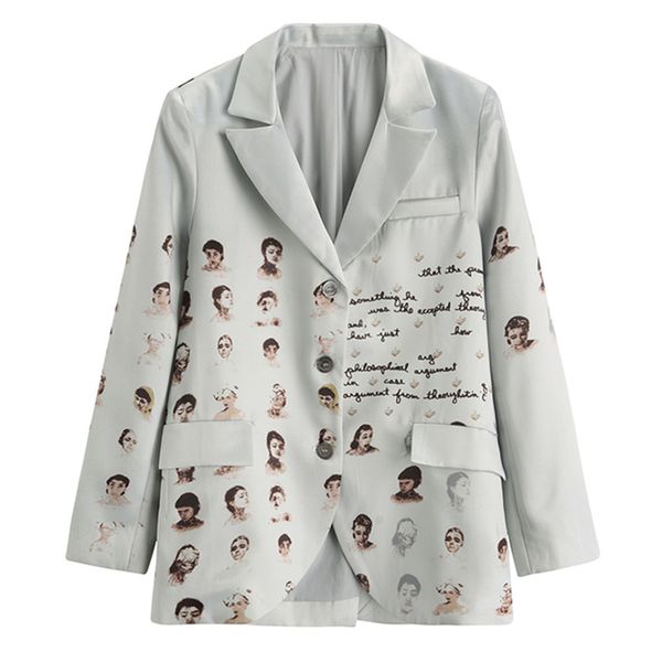 2020 spring women pinrt blazers coat fashion single button long sleeve suit coat streetwear loose blazer jacket outerwear female, White;black
2020 spring women pinrt blazers coat fashion single button long sleeve suit coat streetwear loose blazer jacket outerwear female, White;black