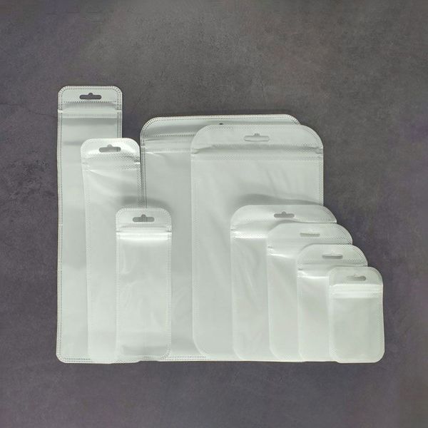assorted size glossy clear front white back round corner mylar flat zip lock bags with hang hole
assorted size glossy clear front white back round corner mylar flat zip lock bags with hang hole