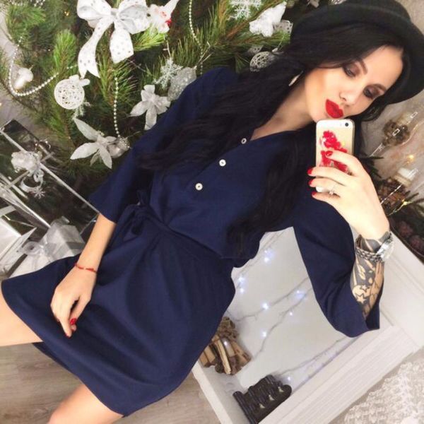 2018 spring new women's fashion three buckle belt dresses casual office collar seven points sleeve mini dresses vestidos, Black;gray
2018 spring new women's fashion three buckle belt dresses casual office collar seven points sleeve mini dresses vestidos, Black;gray