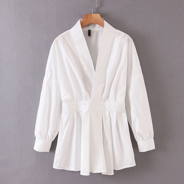 agong casual solid white blouses women fashion v neck fold shirts women elegant elastic waist long sleeve female ladies lr
agong casual solid white blouses women fashion v neck fold shirts women elegant elastic waist long sleeve female ladies lr
