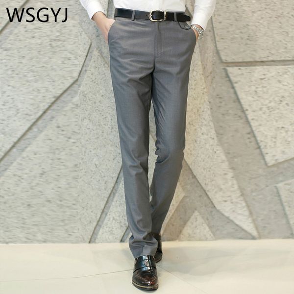 9 color brand men's suit pants 2019 korean fashion solid color slim fit trousers business cotton formal pants men wedding, White;black
9 color brand men's suit pants 2019 korean fashion solid color slim fit trousers business cotton formal pants men wedding, White;black