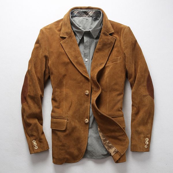 2020 men's cow suede jacket british style genuine leather suit men slim fit cattle leather blazer male casual suede coat for men, Black
2020 men's cow suede jacket british style genuine leather suit men slim fit cattle leather blazer male casual suede coat for men, Black