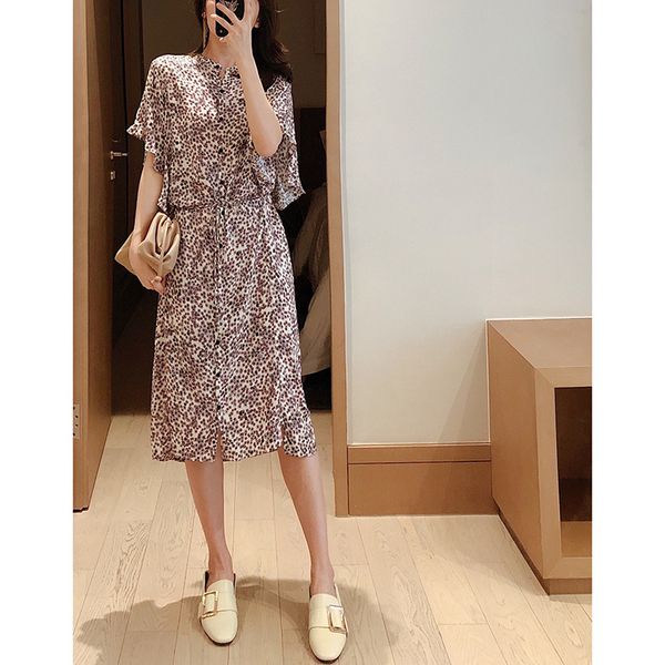 women dress spring / summer 2020 light purple flower batwing sleeve dress, Black;gray
women dress spring / summer 2020 light purple flower batwing sleeve dress, Black;gray
