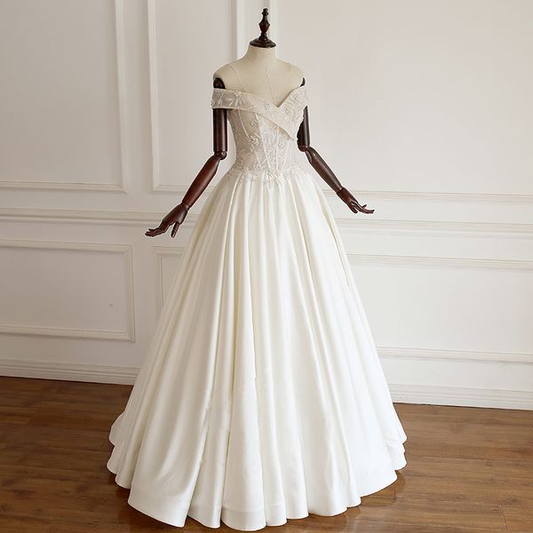 elegant off-shoulder a-line beautiful wedding dresses with sleeves lace appliques beading satin wedding dresses pretty wedding gowns, White
elegant off-shoulder a-line beautiful wedding dresses with sleeves lace appliques beading satin wedding dresses pretty wedding gowns, White