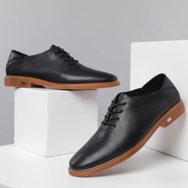 fashion retro shoes elegant work footwear men office shoes men's split leather formal lace up dress business oxfords, Black
fashion retro shoes elegant work footwear men office shoes men's split leather formal lace up dress business oxfords, Black