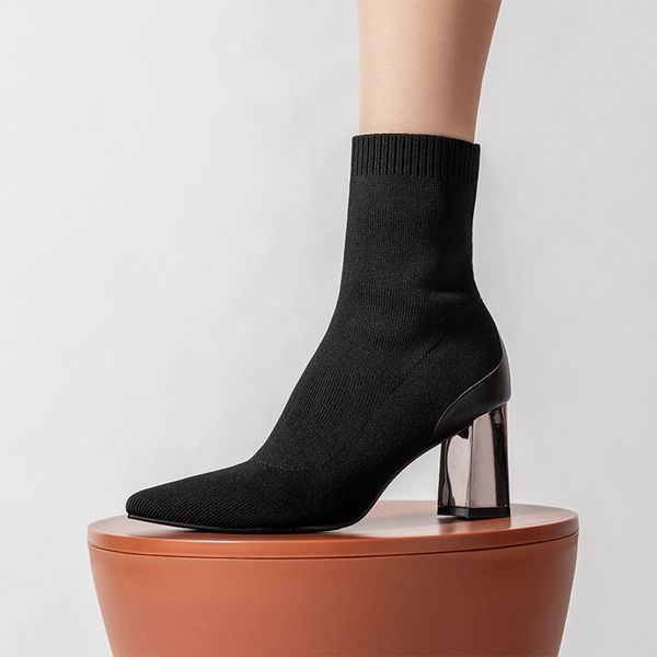 new black sock boots women pointed toe short booties elastic fabric autumn botas 7cm chunky high heels botines mujer creepers
new black sock boots women pointed toe short booties elastic fabric autumn botas 7cm chunky high heels botines mujer creepers