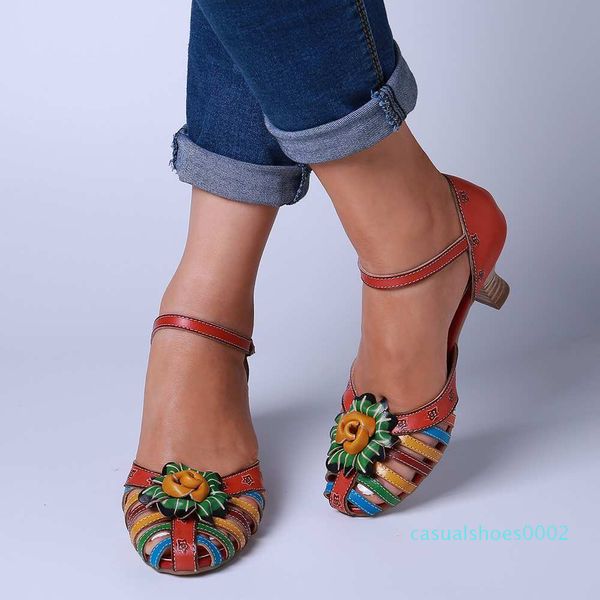 socofy floral colorful genuine leather splicing winebowl heel fisherman elegant high heels summer sandals c02, Black
socofy floral colorful genuine leather splicing winebowl heel fisherman elegant high heels summer sandals c02, Black