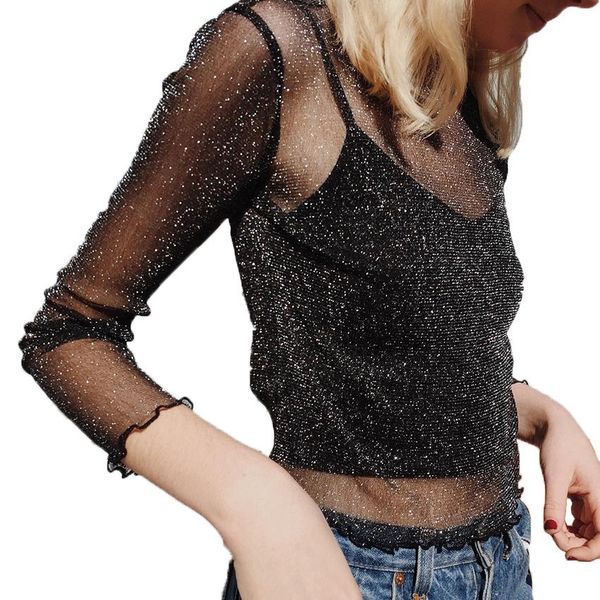 new style mesh t-shirt women's long-sleeve liangsi european and american-style base shirt versitile fashion top, White
new style mesh t-shirt women's long-sleeve liangsi european and american-style base shirt versitile fashion top, White