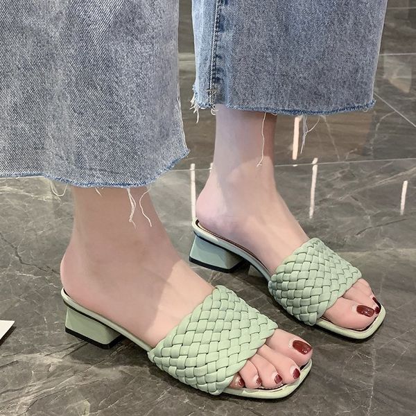 4 cm chunky heel slippers women sandals pu weave open toe slippers women shoes summer outdoor fashion thick heel sandals, Black
4 cm chunky heel slippers women sandals pu weave open toe slippers women shoes summer outdoor fashion thick heel sandals, Black