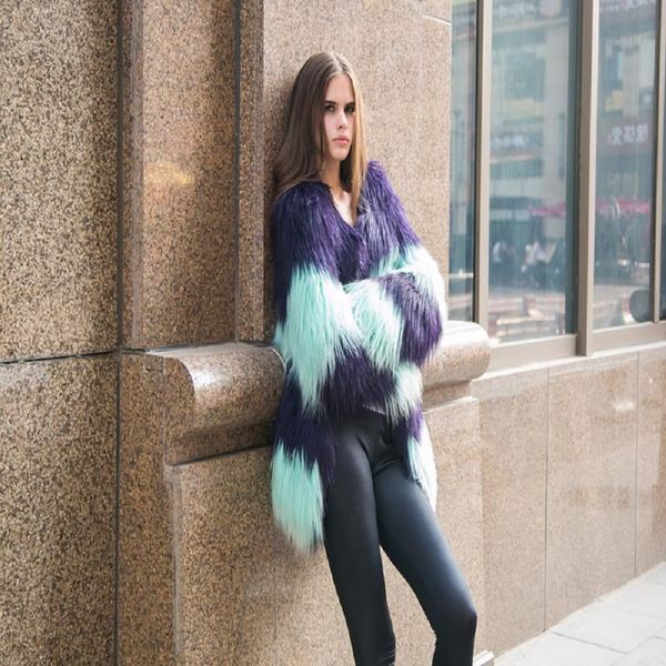 imitation fur coat women's clothing splicing fluorescent color coat with long hair dark buckle in europe and america, Black
imitation fur coat women's clothing splicing fluorescent color coat with long hair dark buckle in europe and america, Black