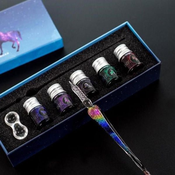 glass fountain pen water set student crystal fountain pen creative ink stationery gift handmade box e7d1
glass fountain pen water set student crystal fountain pen creative ink stationery gift handmade box e7d1