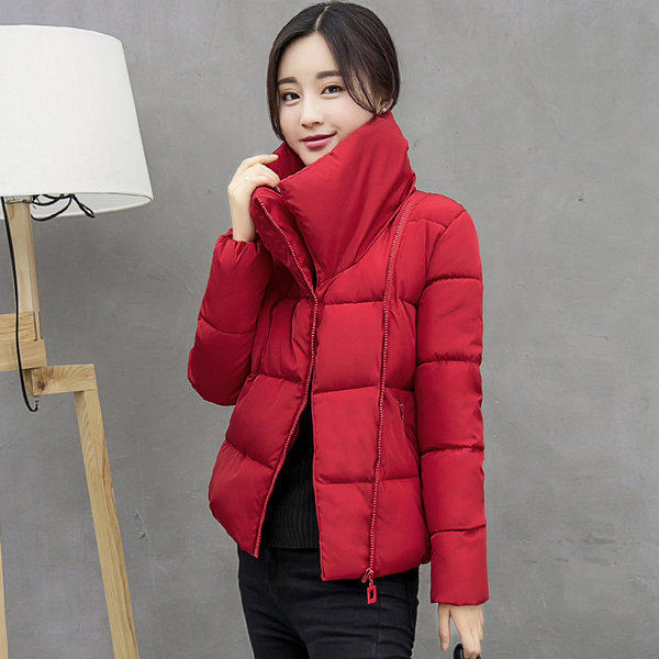 2019 short winter jacket stand collar cotton coat padded winter autumn female parkas women solid color casaco feminina inveno, Black
2019 short winter jacket stand collar cotton coat padded winter autumn female parkas women solid color casaco feminina inveno, Black