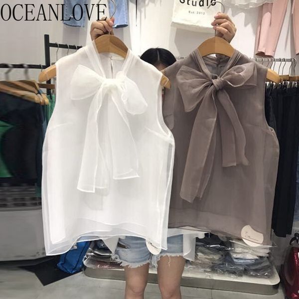 oceanlove bow solid korean women and blouses stand collar summer ins blusas mujer 2020 sleeveless shirts sweet 15135, White
oceanlove bow solid korean women and blouses stand collar summer ins blusas mujer 2020 sleeveless shirts sweet 15135, White