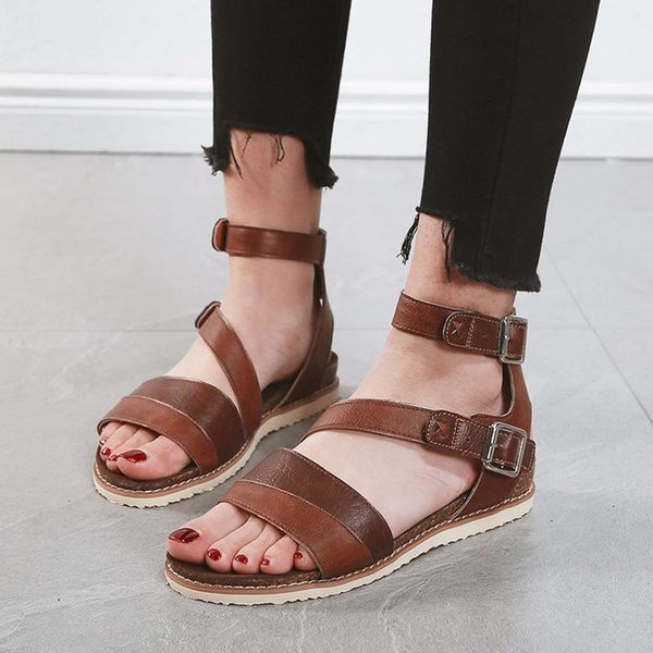 women's shoes summer 2019 new fashion sandals women's large size 42 word buckle flat with flat bottom rome shoes round head, Black
women's shoes summer 2019 new fashion sandals women's large size 42 word buckle flat with flat bottom rome shoes round head, Black